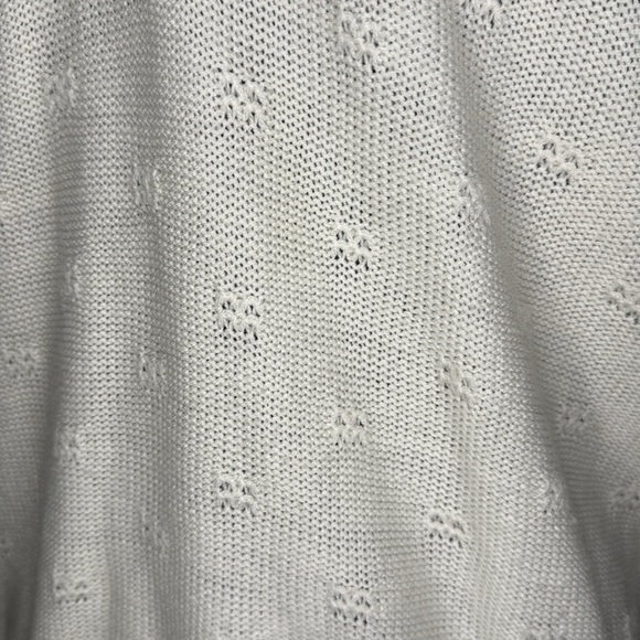 Vintage Helen Sue Acrylic Ivory Open CableKnit Short Cap Sleeve Sweater - Picture 6 of 8